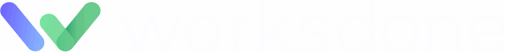 Worksdone Logo mit weißer Schrift