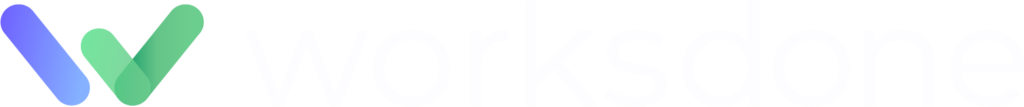 Worksdone Logo Effekt quer weiss