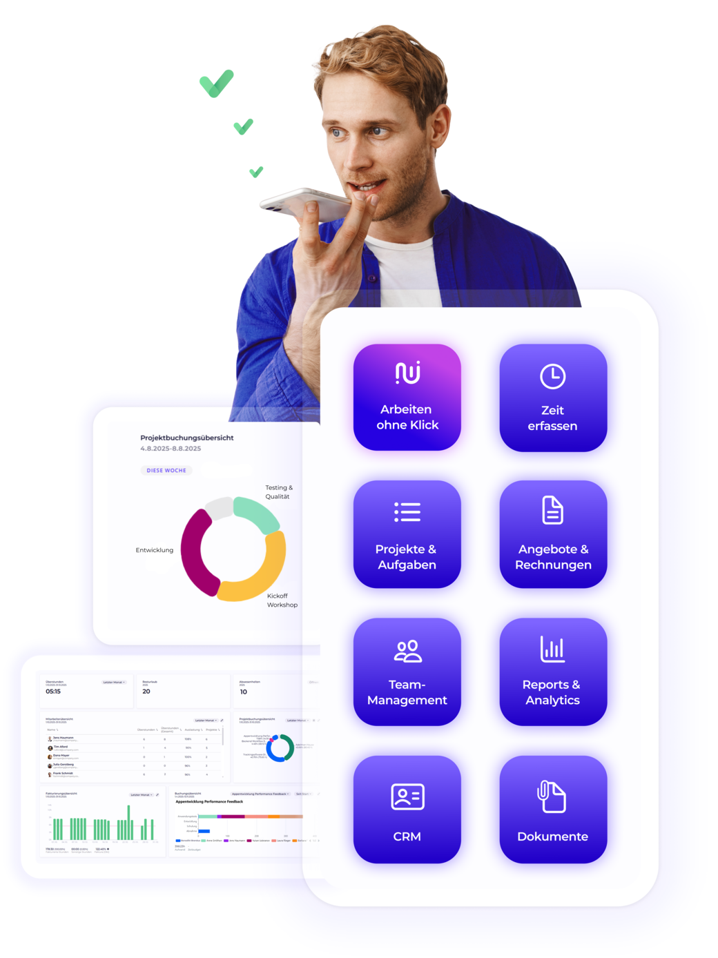 ERP für Dienstleister: Worksdone. Sprich und deine Arbeit ist erledigt.