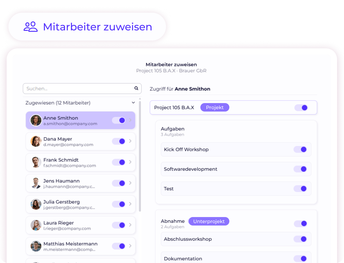 Mitarbeiter zuweisen Teammanagement 1