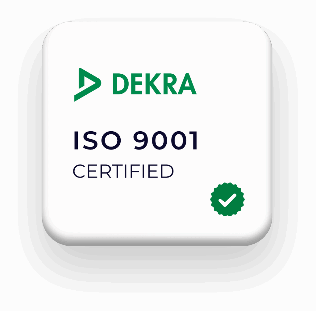 Abzeichen: ISO 9001 zertifiziert von der Dekra