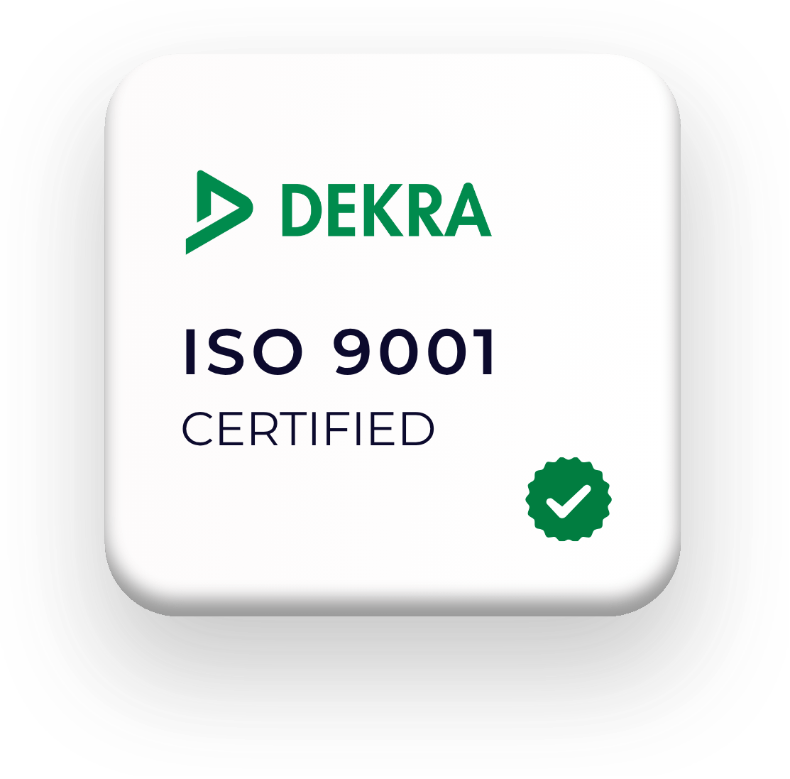 Funktionen 44 Worksdone Trust Badges 6 Abzeichen: ISO 9001 zertifiziert von der Dekra