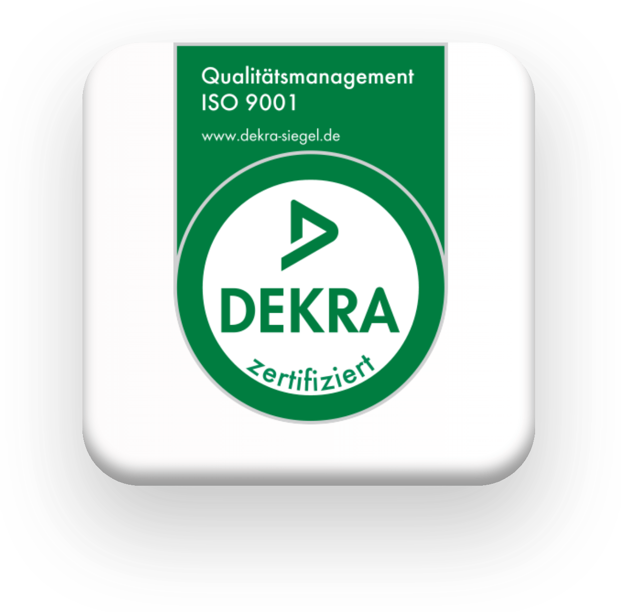 Abzeichen: ISO 9001 zertifiziert durch die Dekra